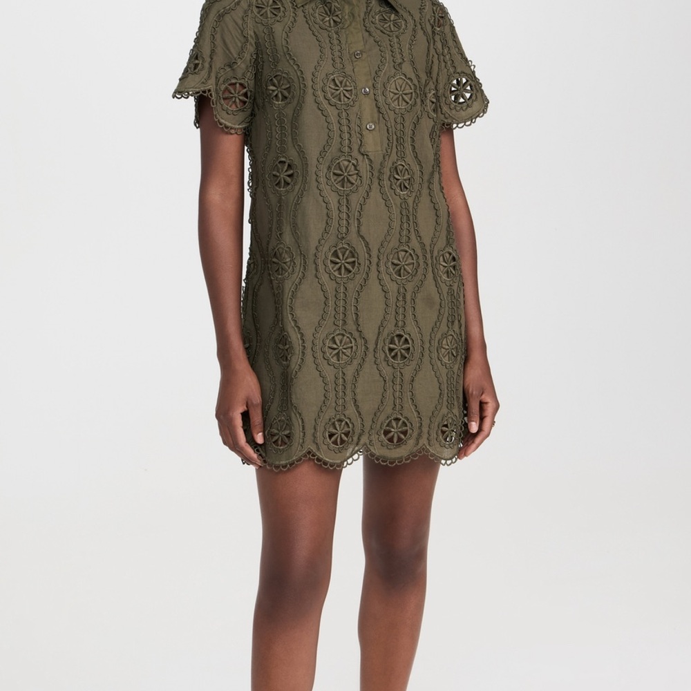 English Factory Scallop Embroidered Mini Dress Size medium *New With Tags